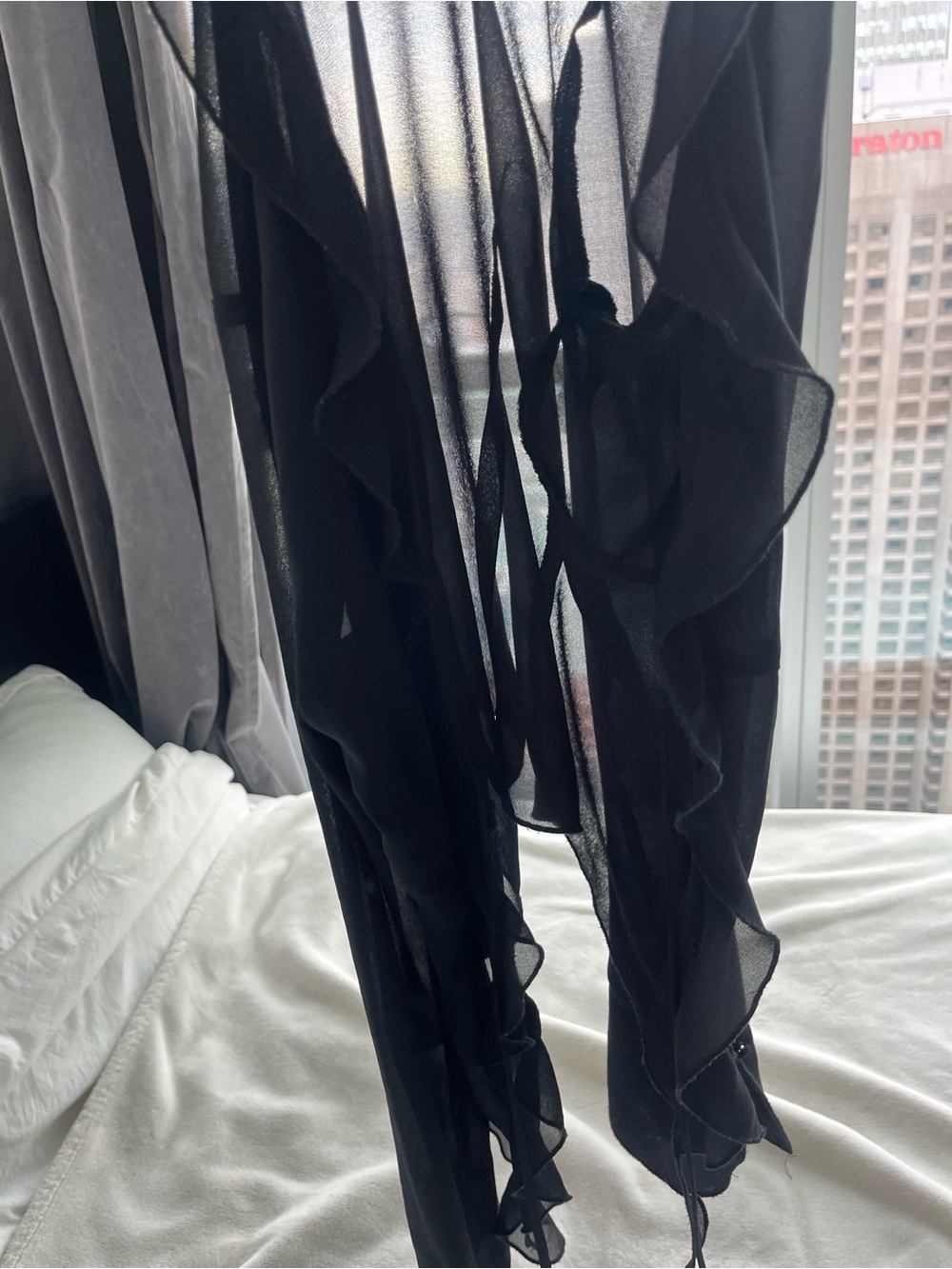Sheer Ruffle-Front Blouse - Picture 5 of 5